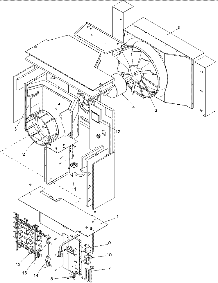 Center Partition Assy and Controls Diagram and Parts List for REF120905C5ER  Amana Air Conditioner