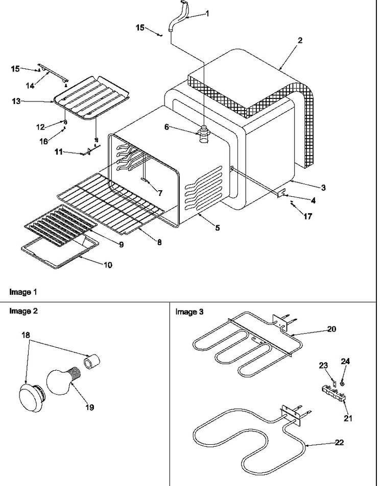 Cavity Diagram and Parts List for ART6511E P1143676NE Amana Range