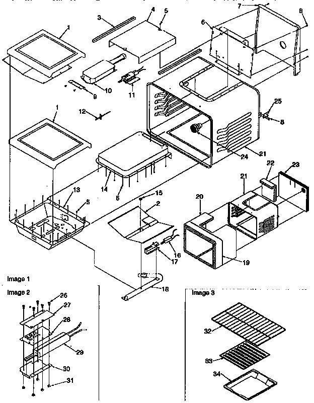Cavity Diagram and Parts List for ARG7600W-P1143321NW  Amana Range