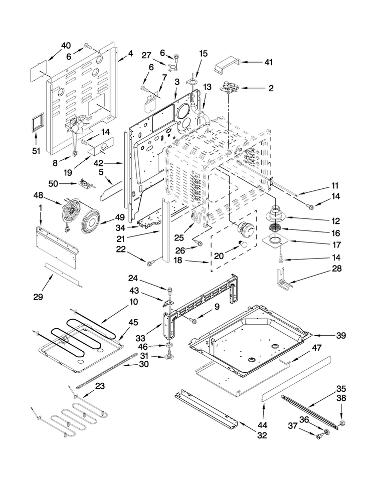 Chassis Parts Diagram and Parts List for MES5875BAN20  Maytag Range