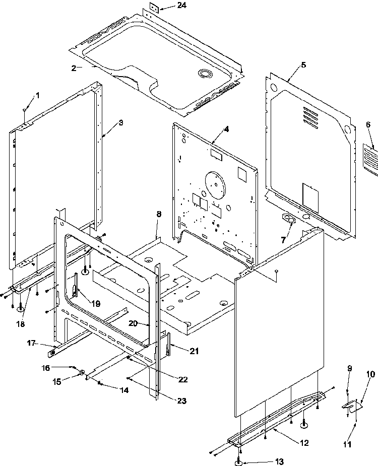 Cabinet Diagram and Parts List for ARR3601WW-P1143674NWW  Amana Range