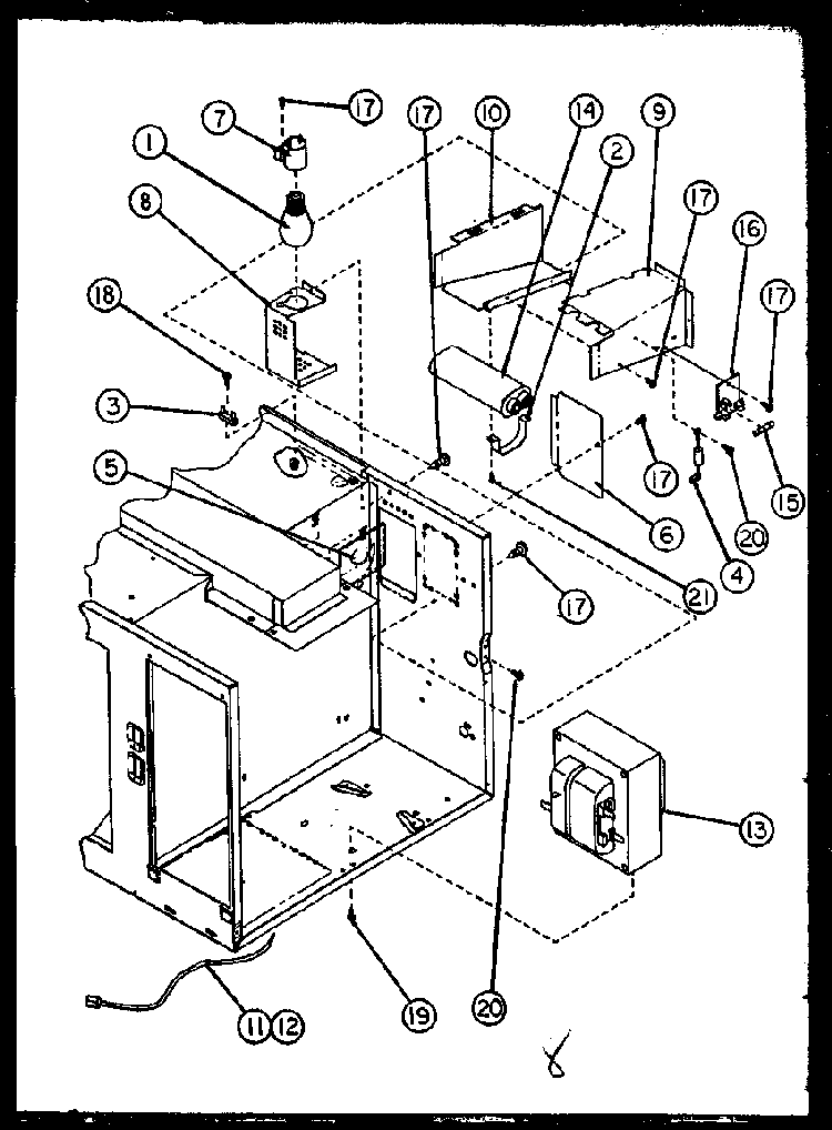 Non Illustrated Parts Diagram and Parts List for MPS229-10 MN01 Caloric Microwave