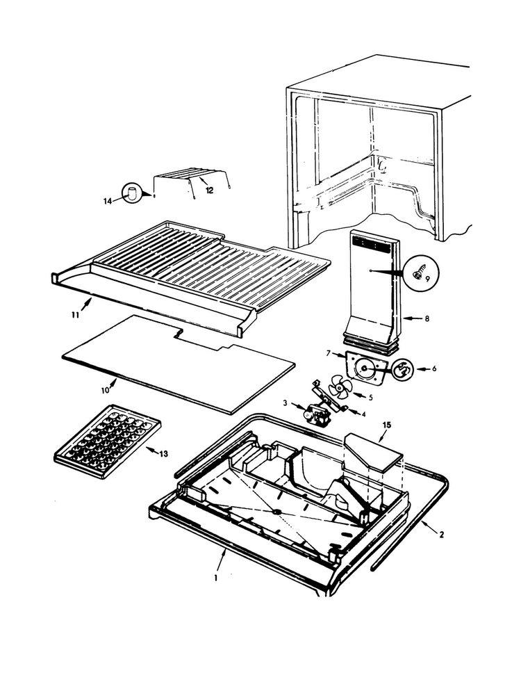 Freezer Compartment Diagram and Parts List for RB17KA-0AL-BG24A  Magic Chef Refrigerator