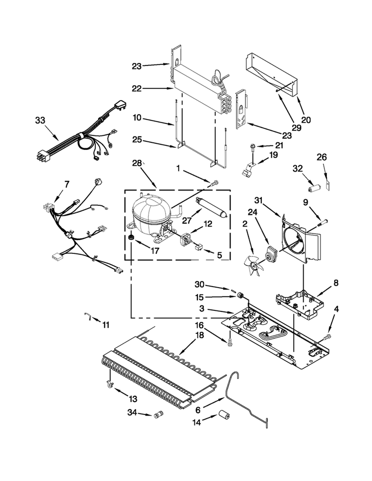 Unit Parts Diagram and Parts List for 5VMFX257AA00  Maytag Refrigerator