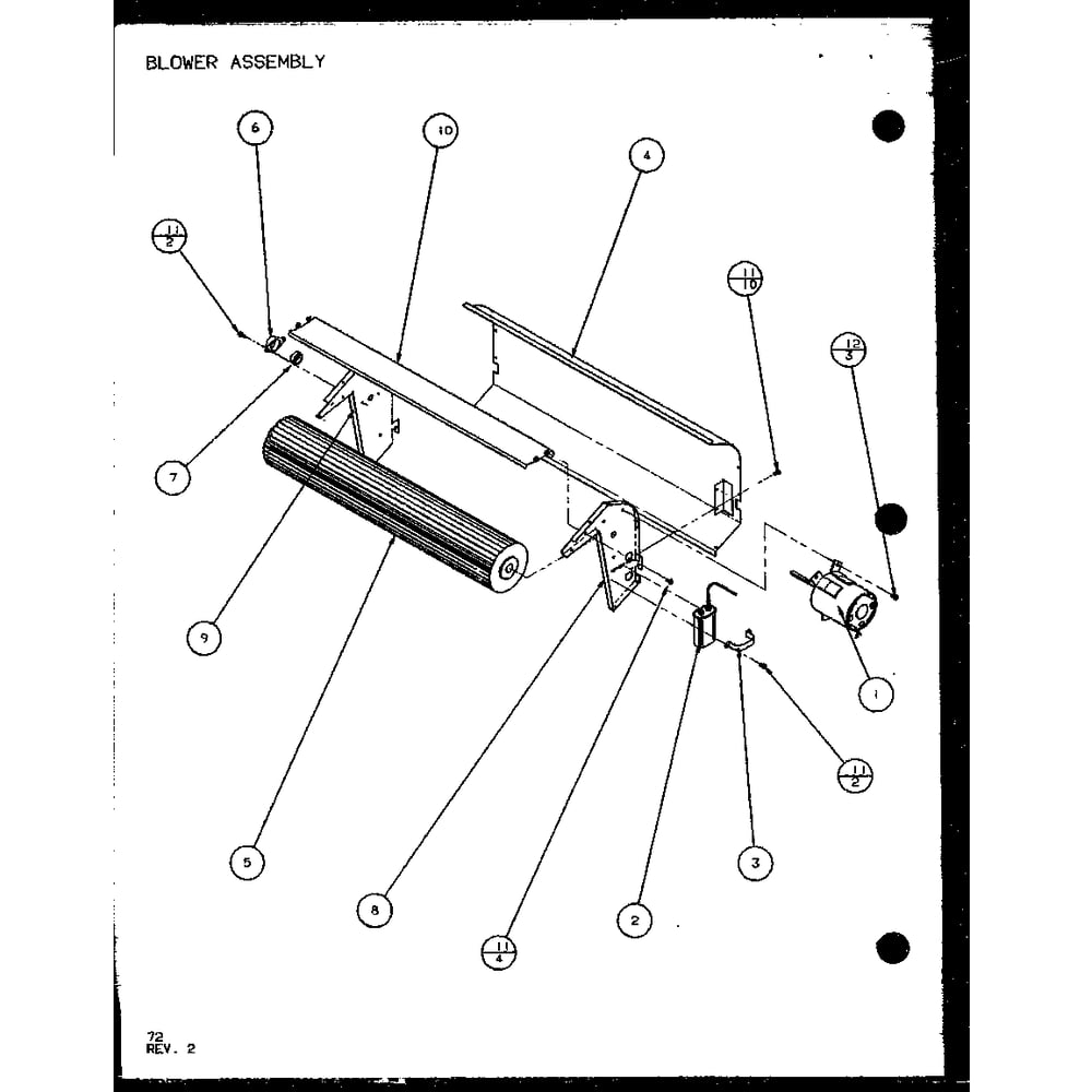 Blower Assembly 4 Diagram and Parts List for PTC07300ER P9812501R Amana Air Conditioner