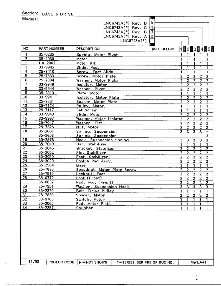 Base & Drive Page 2 Diagram and Parts List for 6743B  Norge Washer