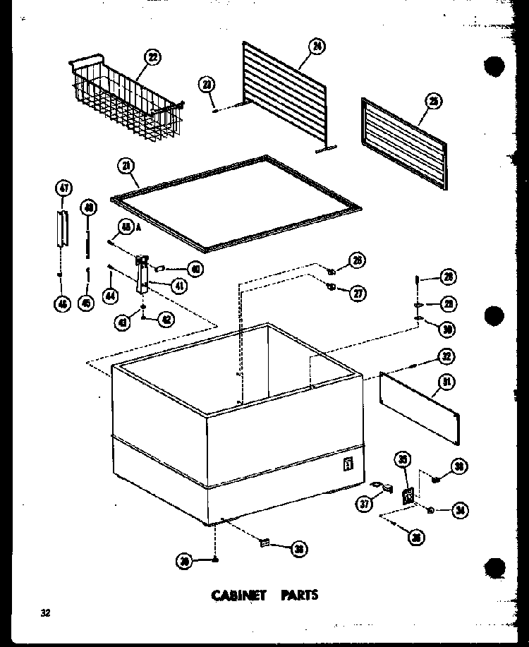 Cabinet Parts Diagram and Parts List for C28F-A P60212-74WA Amana Freezer