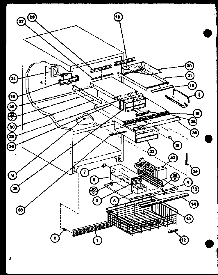Section 5 Diagram and Parts List for BX20K-P7812503W  Amana Refrigerator