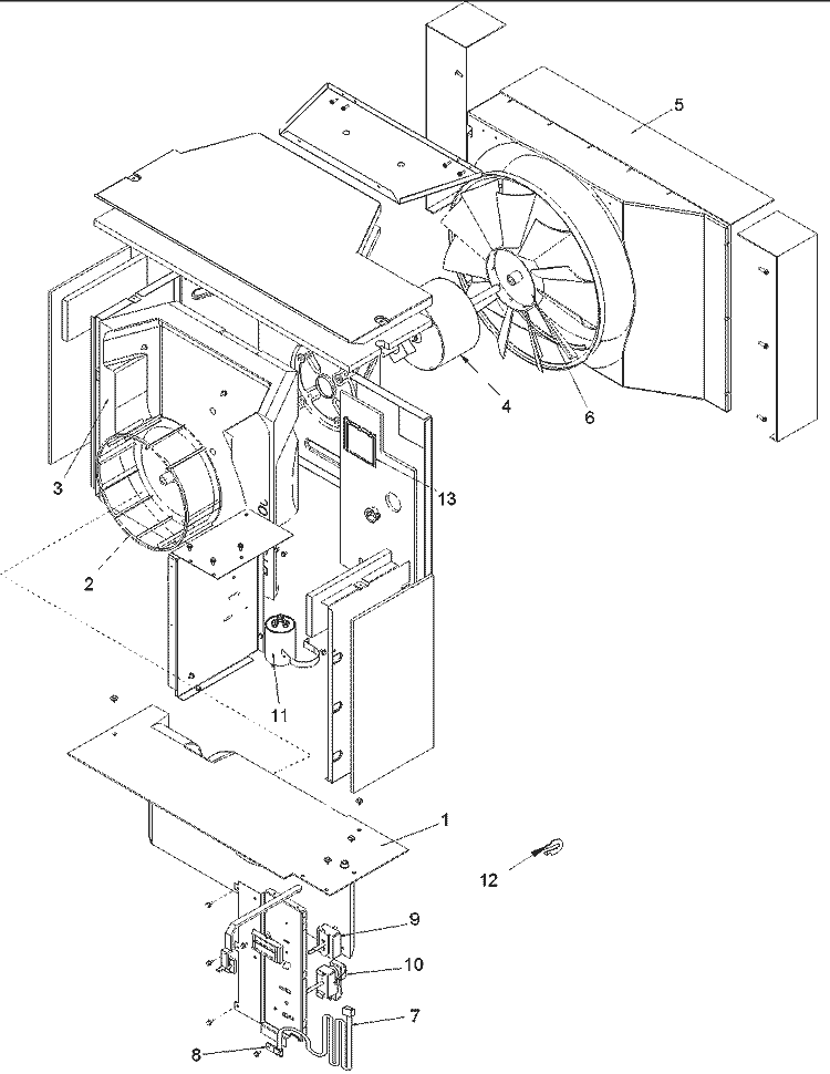 Center Partition Assy and Controls Diagram and Parts List for RC24085C2ER  Amana Air Conditioner