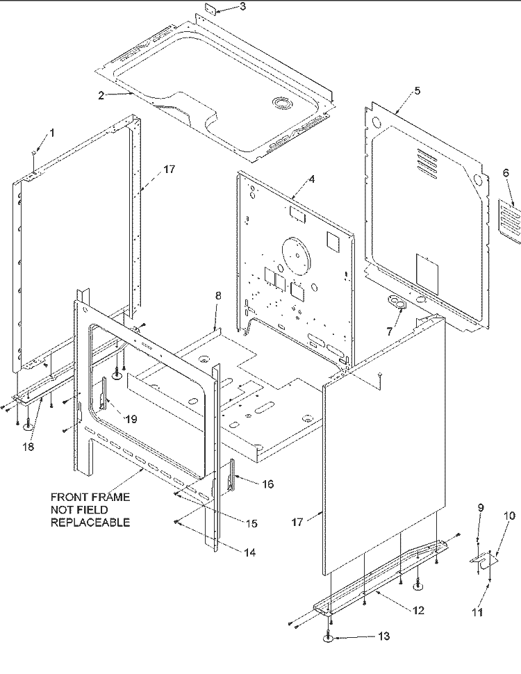 Cabinet Diagram and Parts List for ARR3100L P1143494N L Amana Range