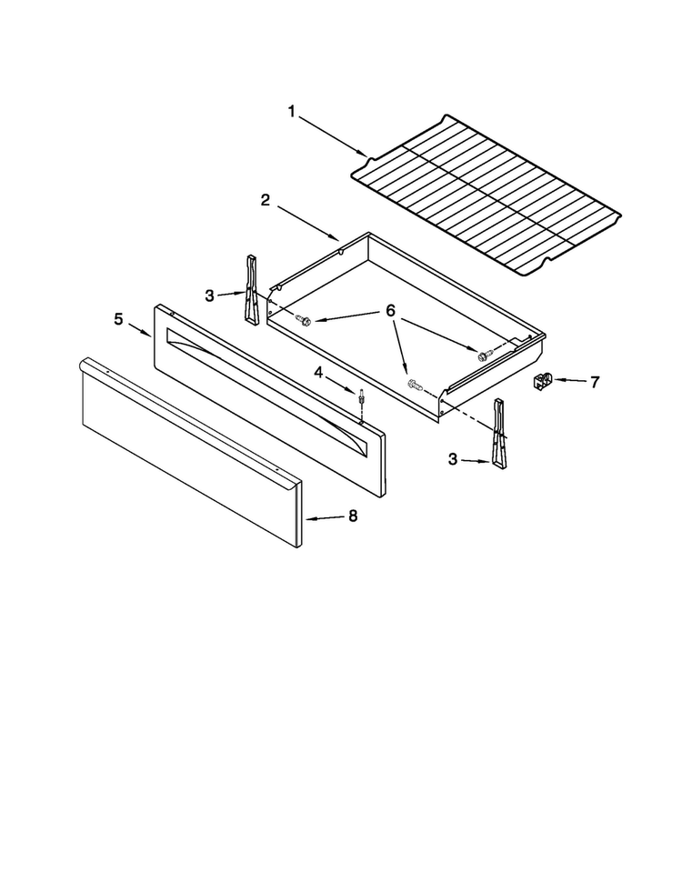 Drawer & Broiler Parts Diagram and Parts List for MGR7775WB3  Maytag Range