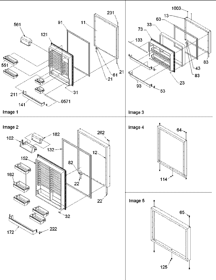Door Assy Diagram and Parts List for BC21VC P1325004W C Amana Refrigerator