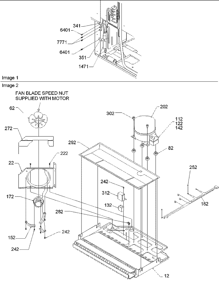 Machine Compartment Diagram and Parts List for ART2127AS PART2127AS0 Amana Refrigerator
