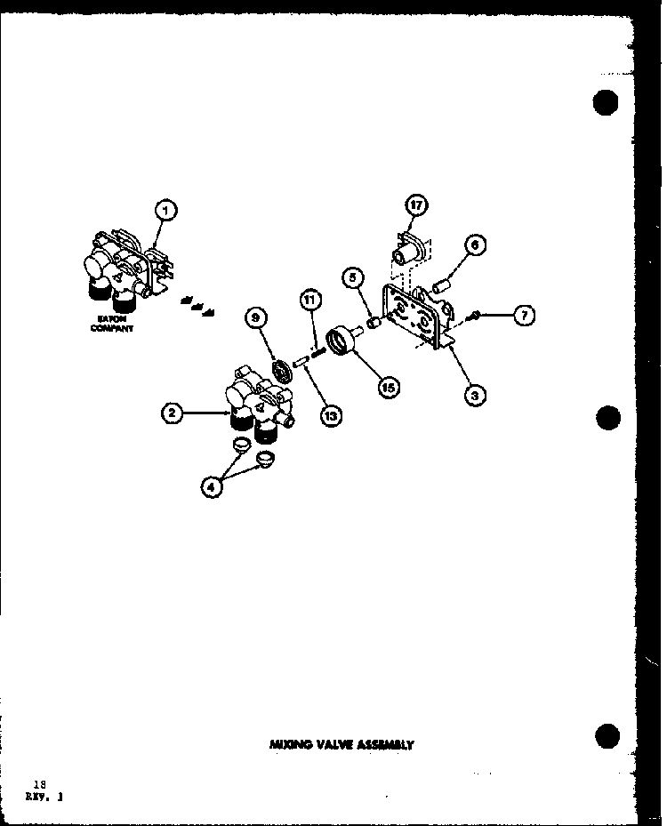 Section 1 Diagram and Parts List for LWD250 P7762107W Amana Washer