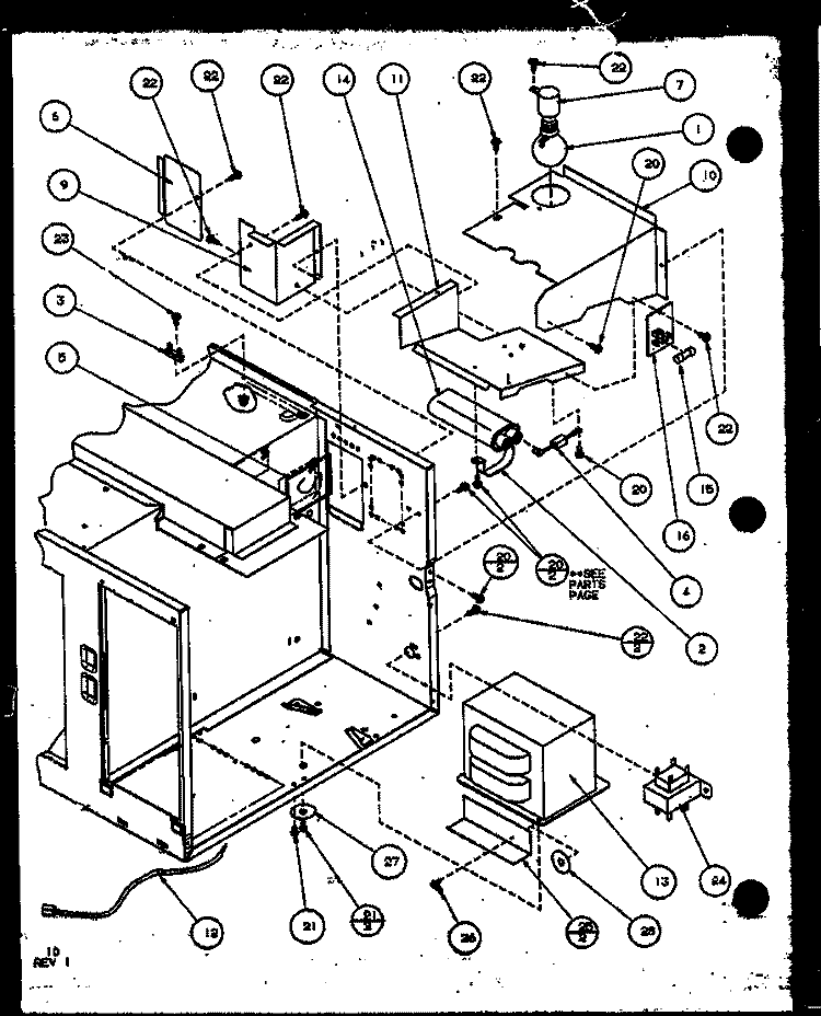 Page 4 Diagram and Parts List for MW43 P1104410M Amana Microwave