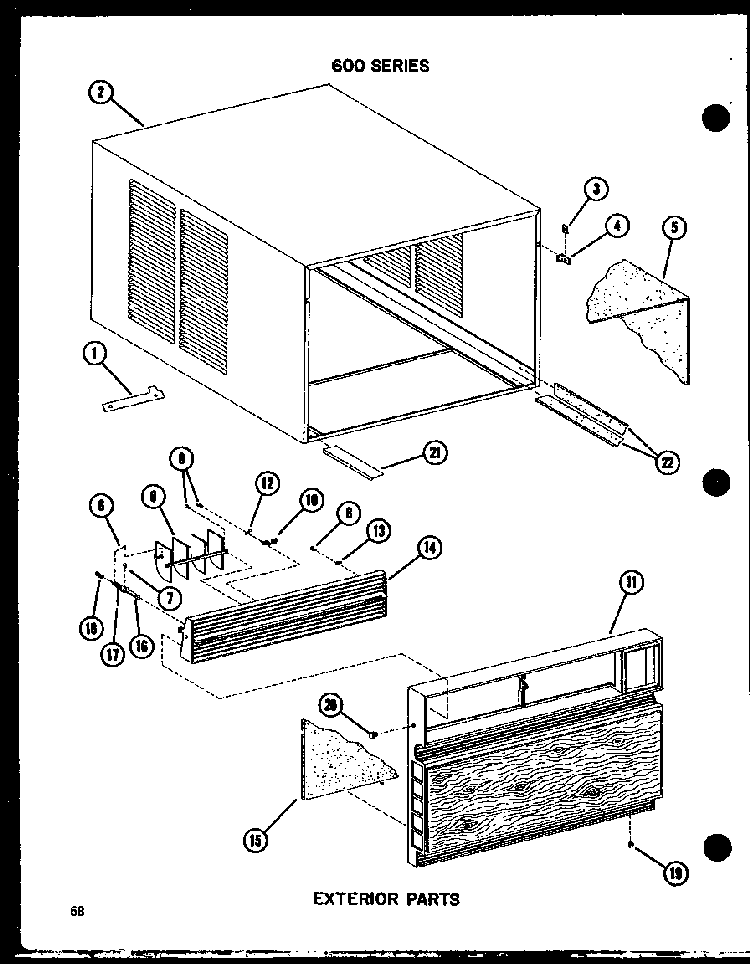 Exterior Parts Diagram and Parts List for 212D-3JM P54655-43R Amana Air Conditioner