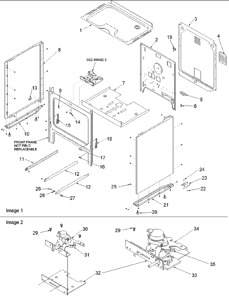 Cabinet Diagram and Parts List for ZRR6400CC P1143847NCC Amana Range