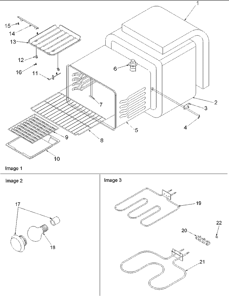 Cavity Diagram and Parts List for ZRR6400CC P1143847NCC Amana Range