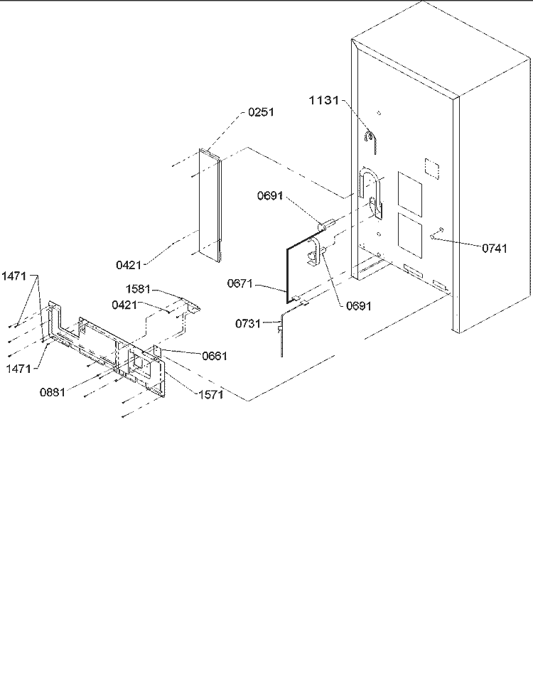 CABINET BACK Diagram and Parts List for BB20VW P1321301W W Amana Refrigerator