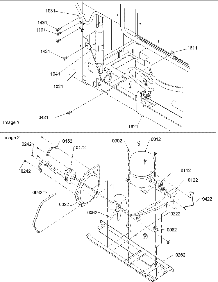 MACHINE COMPARTMENT Diagram and Parts List for BB20VW P1321301W W Amana Refrigerator