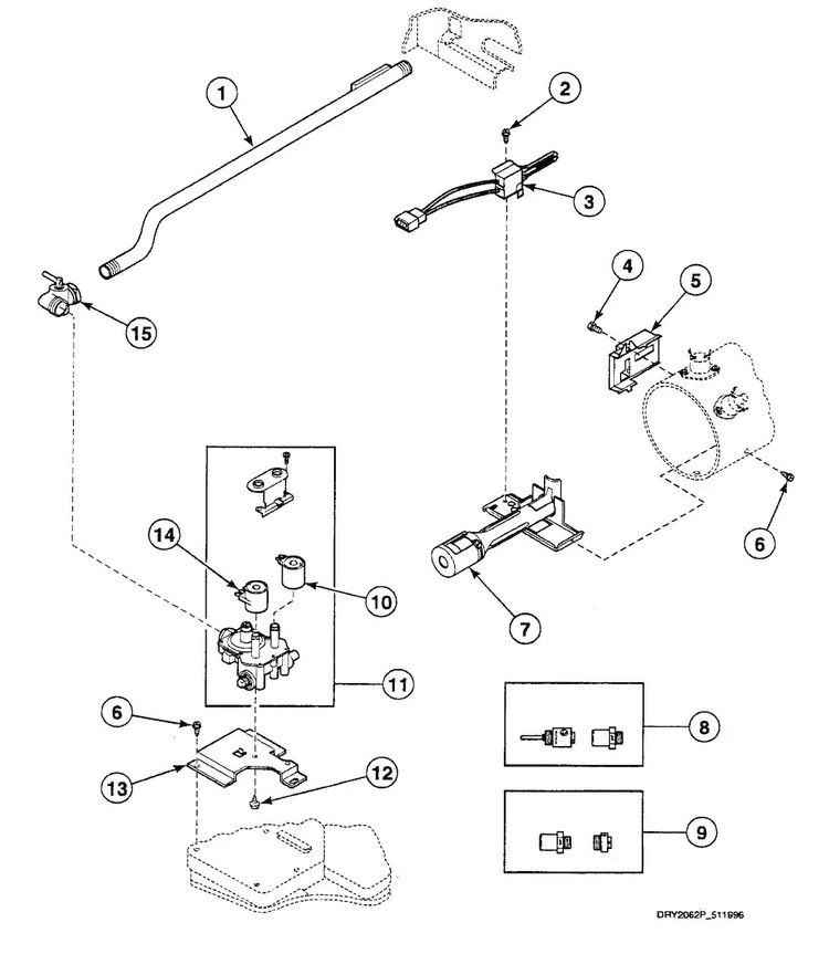 Gas Valve Diagram and Parts List for SSG719WF  Speed Queen Dryer