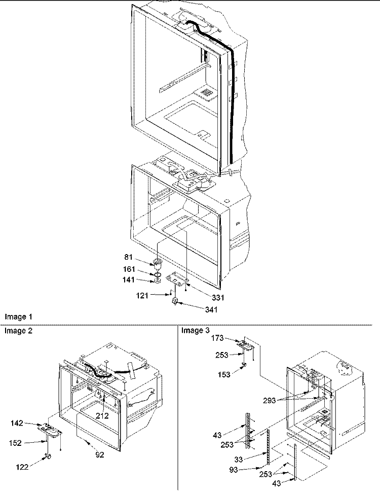 Light Switches & Drain Funnel Diagram and Parts List for BC21VL P1325004W L Amana Refrigerator