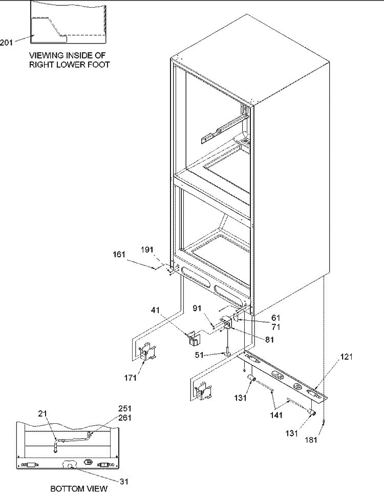 Insulation & Roller Assy Diagram and Parts List for DRB1802AC PDRB1802AC0 Amana Refrigerator