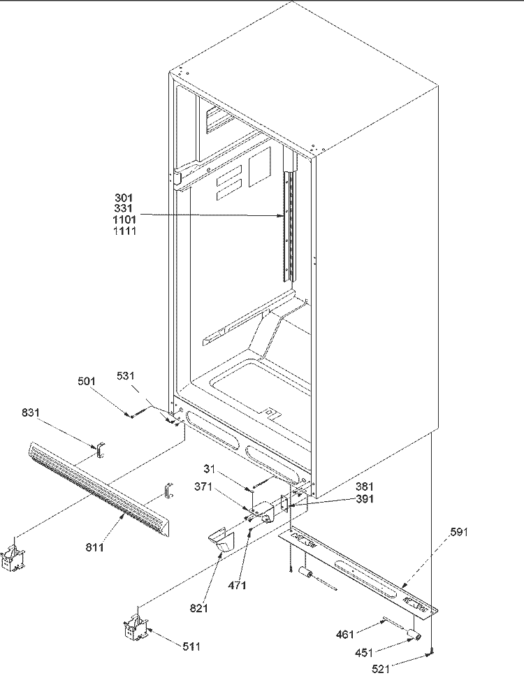 Ladders, Lower Cabinet Diagram and Parts List for DRT1802AC PDRT1802AC0 Amana Refrigerator