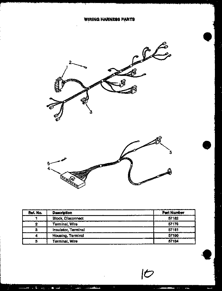 WIRING HARNESS PARTS Diagram and Parts List for MMO219  Amana Microwave