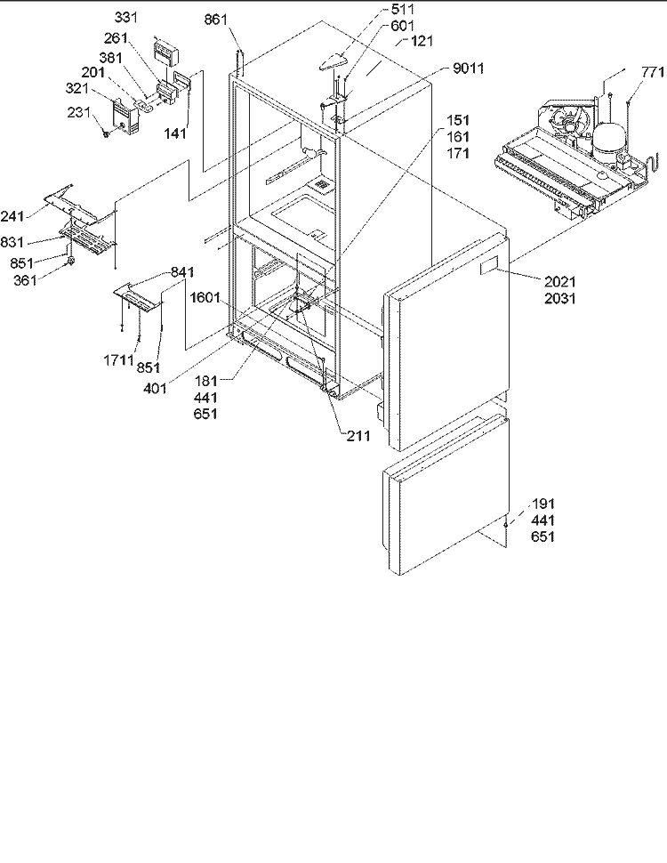 Controls & Light Covers Diagram and Parts List for ARB2109ACR PARB2109AC1 Amana Refrigerator