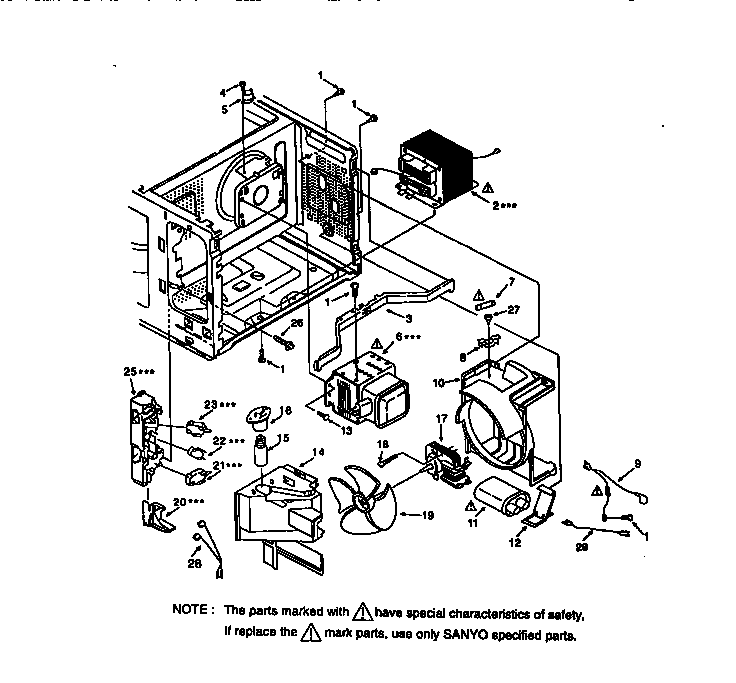 Switches And Microwave Diagram and Parts List for 56568420791  Kenmore Microwave
