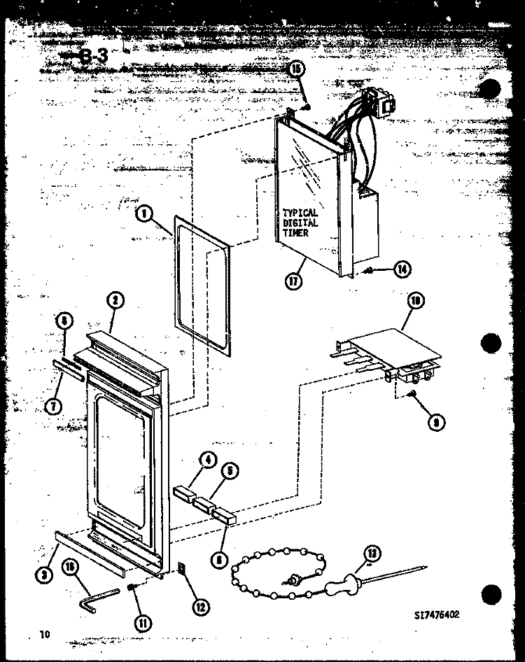 Page 4 Diagram and Parts List for RR-10A P7475003M Amana Microwave
