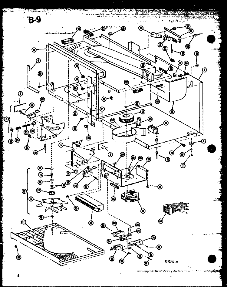 Page 1 Diagram and Parts List for RRL-10A P7475101M Amana Microwave