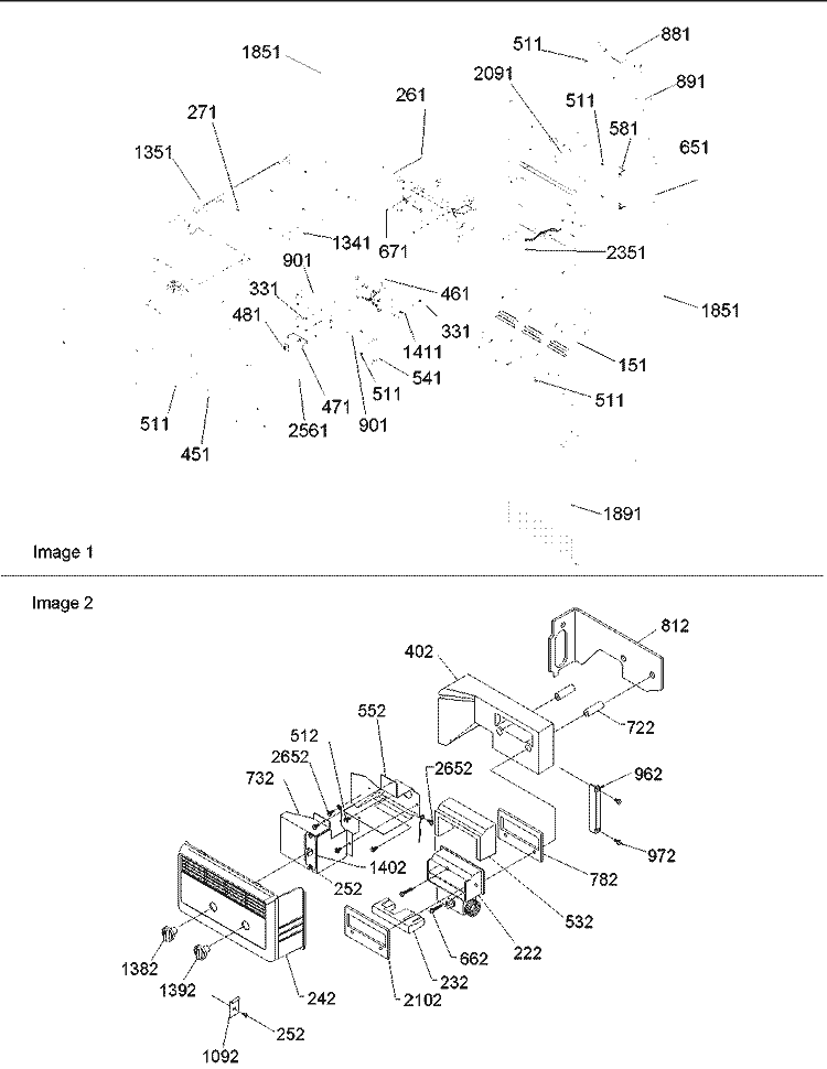 Ice Maker / Control Assy Diagram and Parts List for SSD522VS P1320307W S Amana Refrigerator