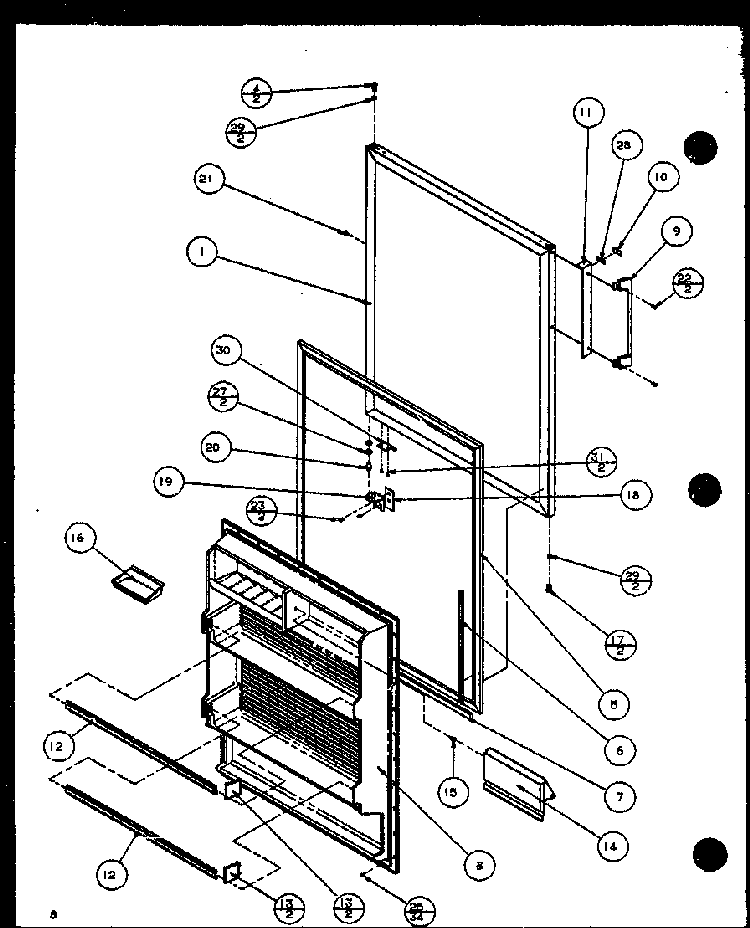 Section 5 Diagram and Parts List for TM14QBL-P1111101WL  Amana Refrigerator
