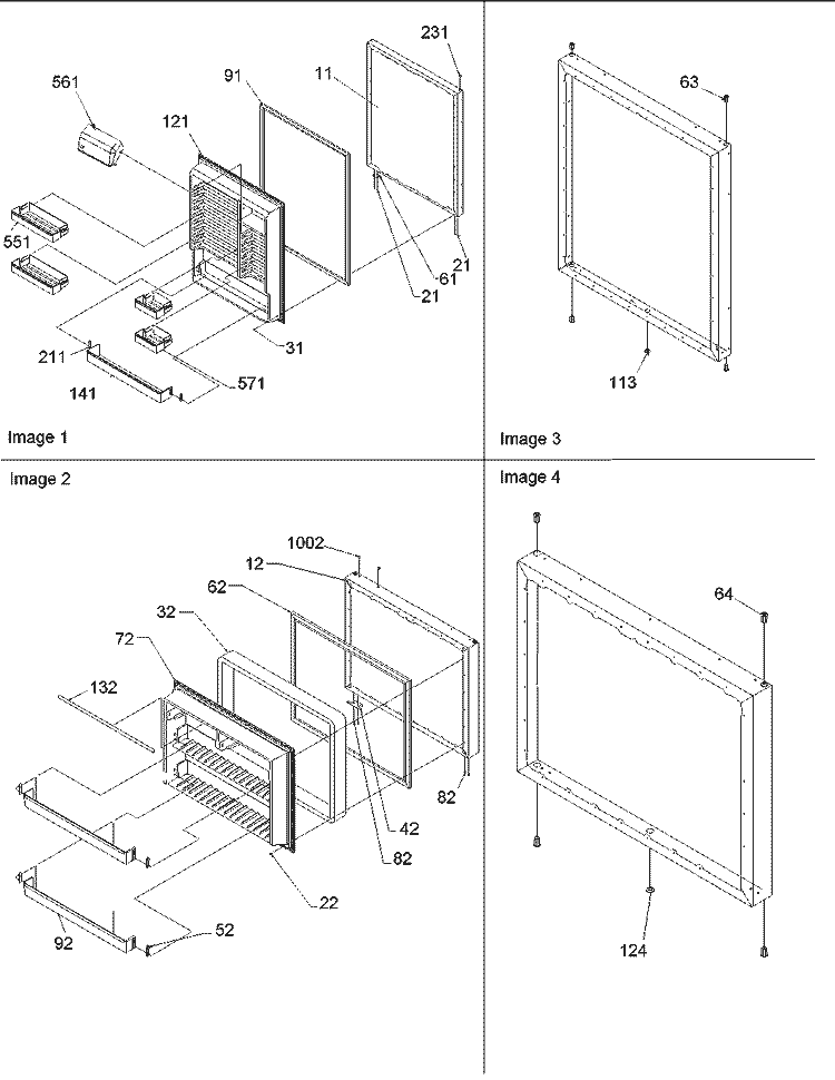 Door Assy Diagram and Parts List for BC21VW P1325016W W Amana Refrigerator