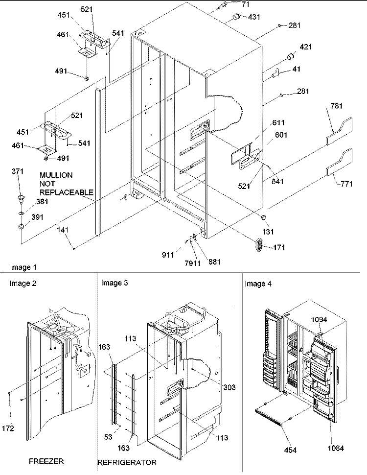 Cabinet Parts & Toe Grille Diagram and Parts List for ARS2604AW PARS2604AW0 Amana Refrigerator
