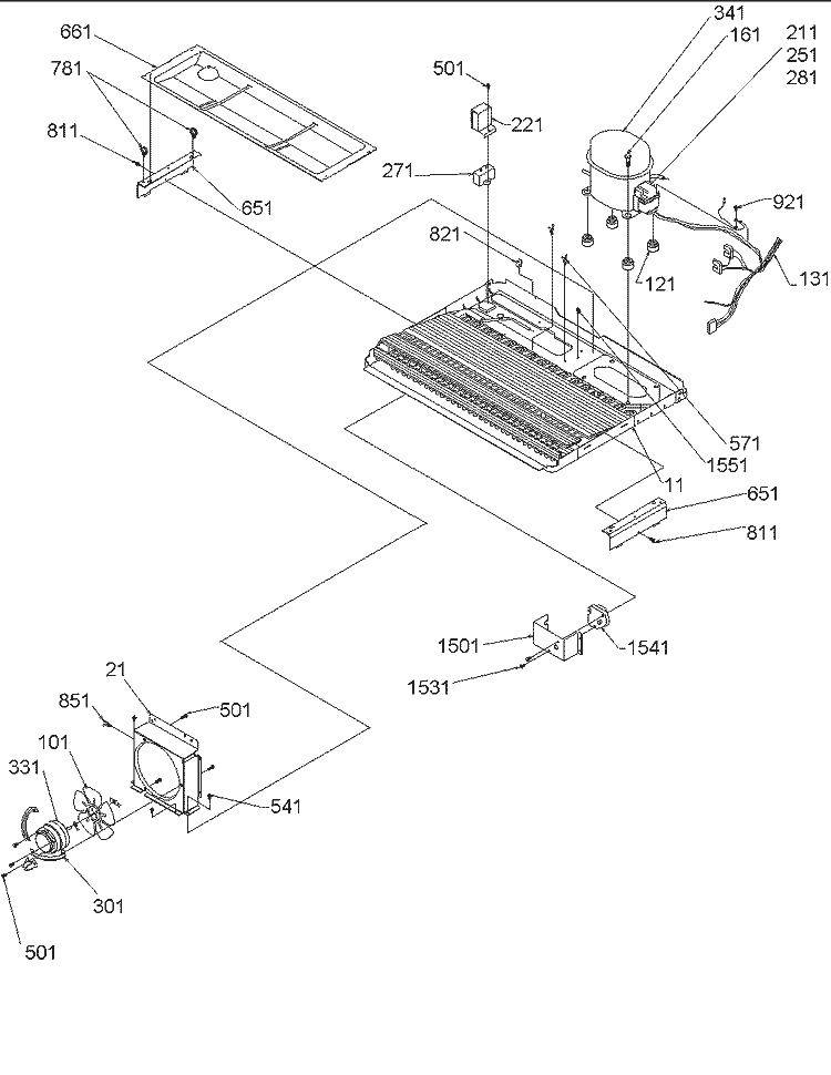 Machine Compartment Diagram and Parts List for ARS2604AW PARS2604AW0 Amana Refrigerator
