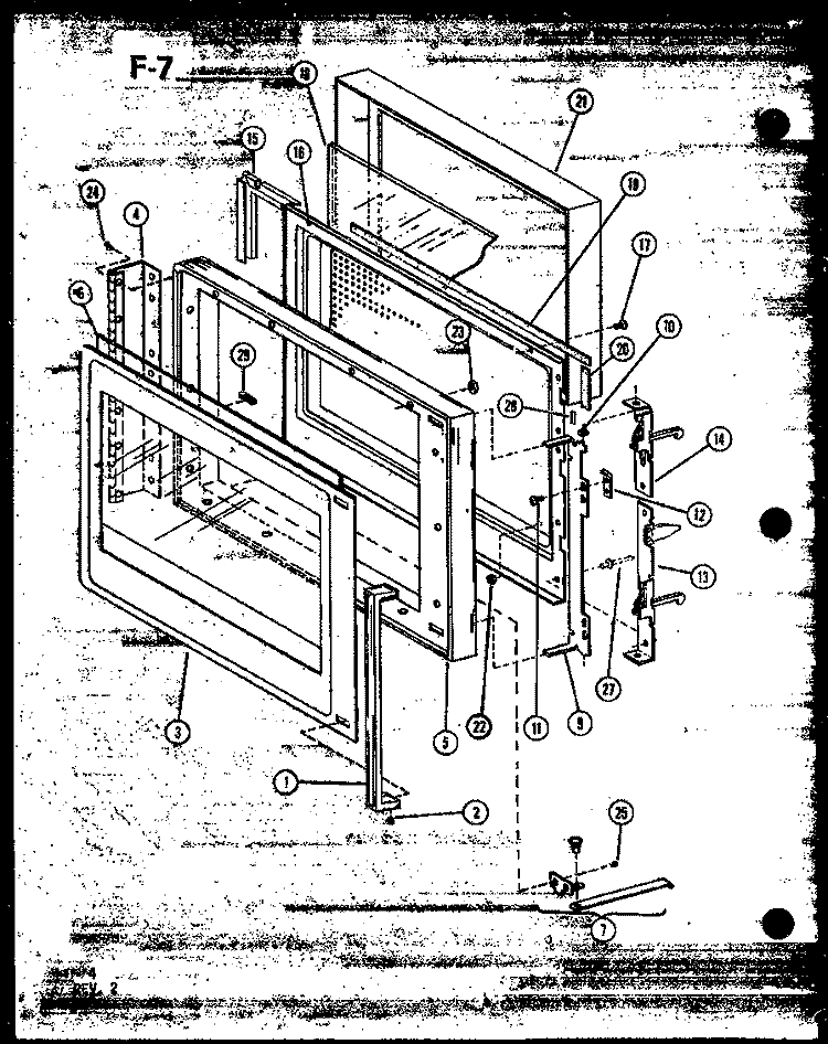 Page 1 Diagram and Parts List for RO-10A P7406705M Amana Microwave