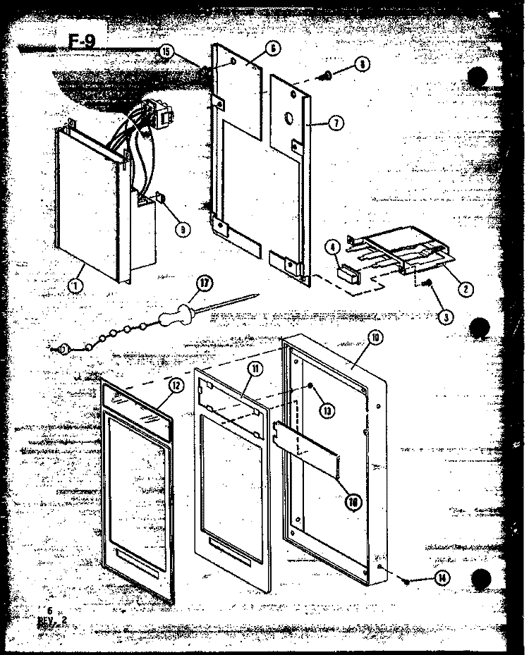 Page 2 Diagram and Parts List for RO-10A P7406703M Amana Microwave