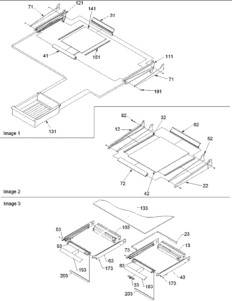 Shelving & Crisper Frame Assy Diagram and Parts List for TN21V2C P1315907W C Amana Refrigerator