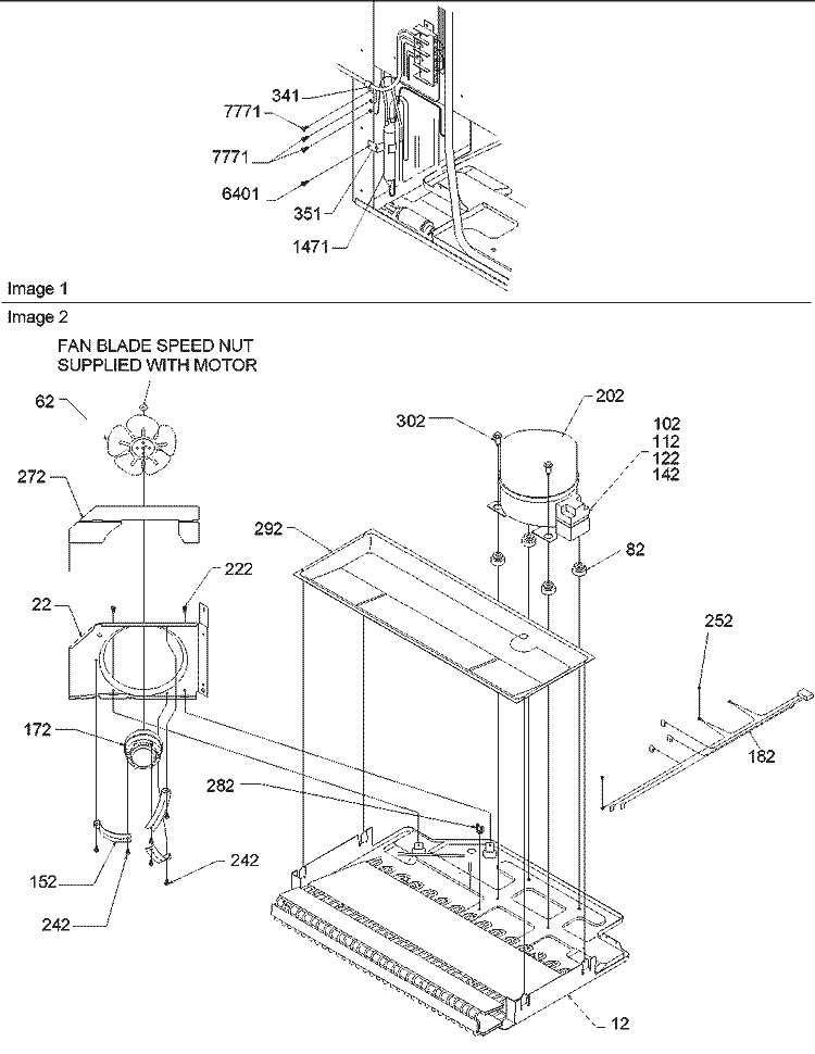 Machine Compartment Diagram and Parts List for TN21V2C P1315907W C Amana Refrigerator