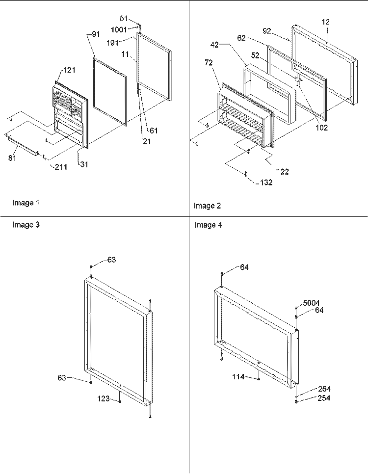 Door Assy Diagram and Parts List for TN21V2C P1315907W C Amana Refrigerator