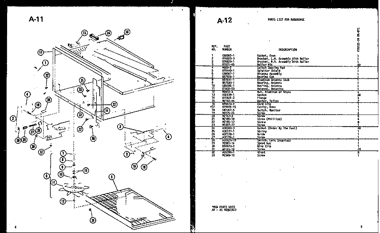 Page 1 Diagram and Parts List for RR-8TC P7613201M Amana Microwave