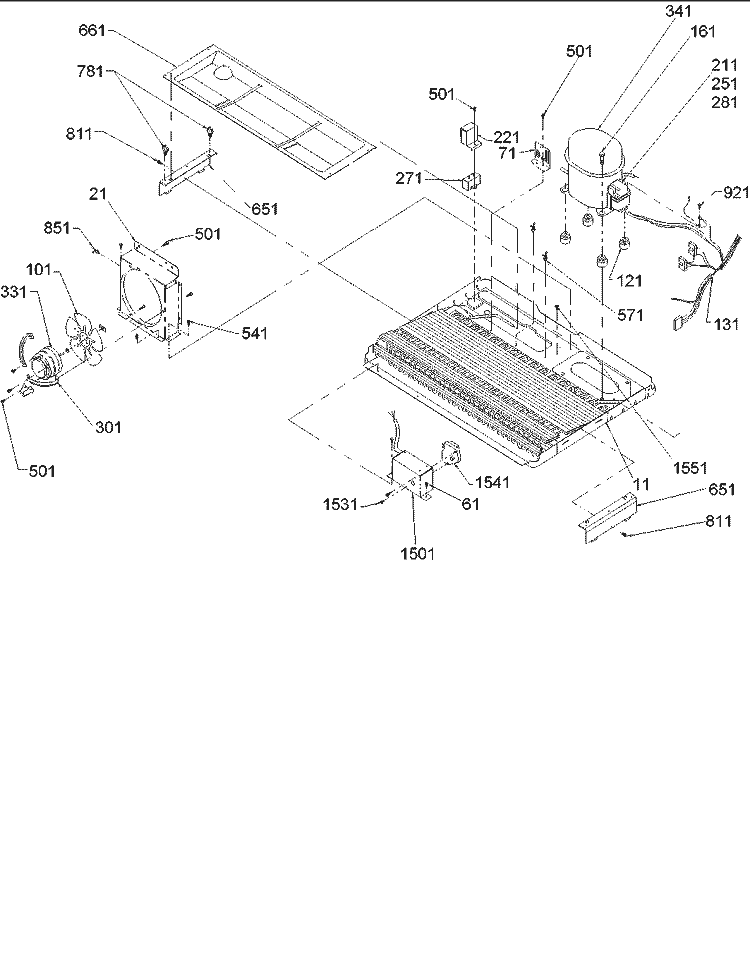Machine Compartment Diagram and Parts List for ARS2666AW PARS2666AW0 Amana Refrigerator