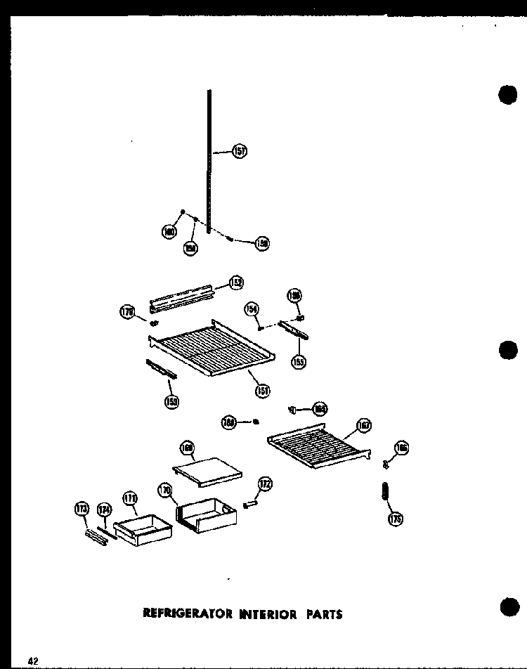 Refrigerator Interior Parts Diagram and Parts List for SRN22N-C-P60201-78WC  Amana Refrigerator