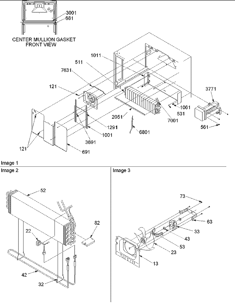 Evaporator & Fan Motor Assy Diagram and Parts List for TR18V2E P1315705W E Amana Refrigerator
