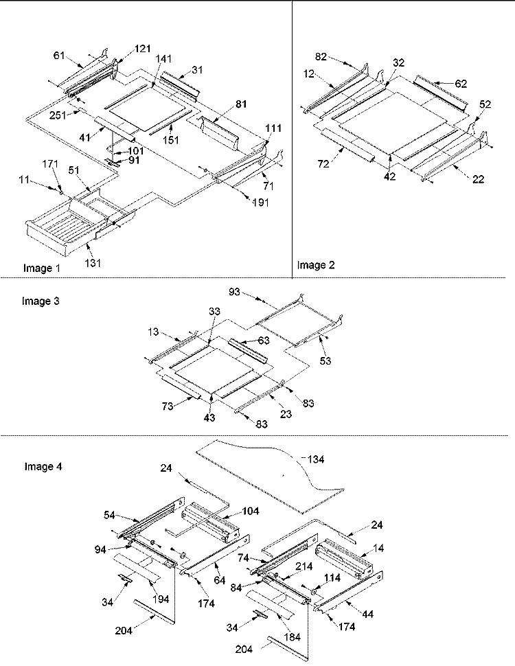 Shelving Assy Diagram and Parts List for TR18V2E P1315705W E Amana Refrigerator