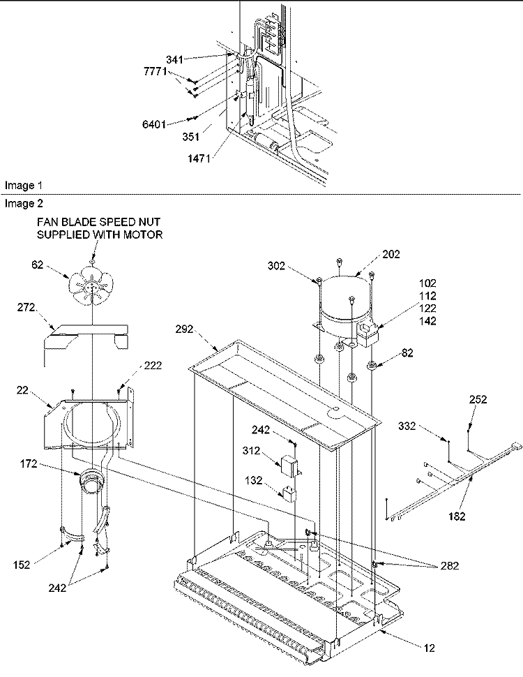 Machine Compartment Diagram and Parts List for TR18V2E P1315705W E Amana Refrigerator