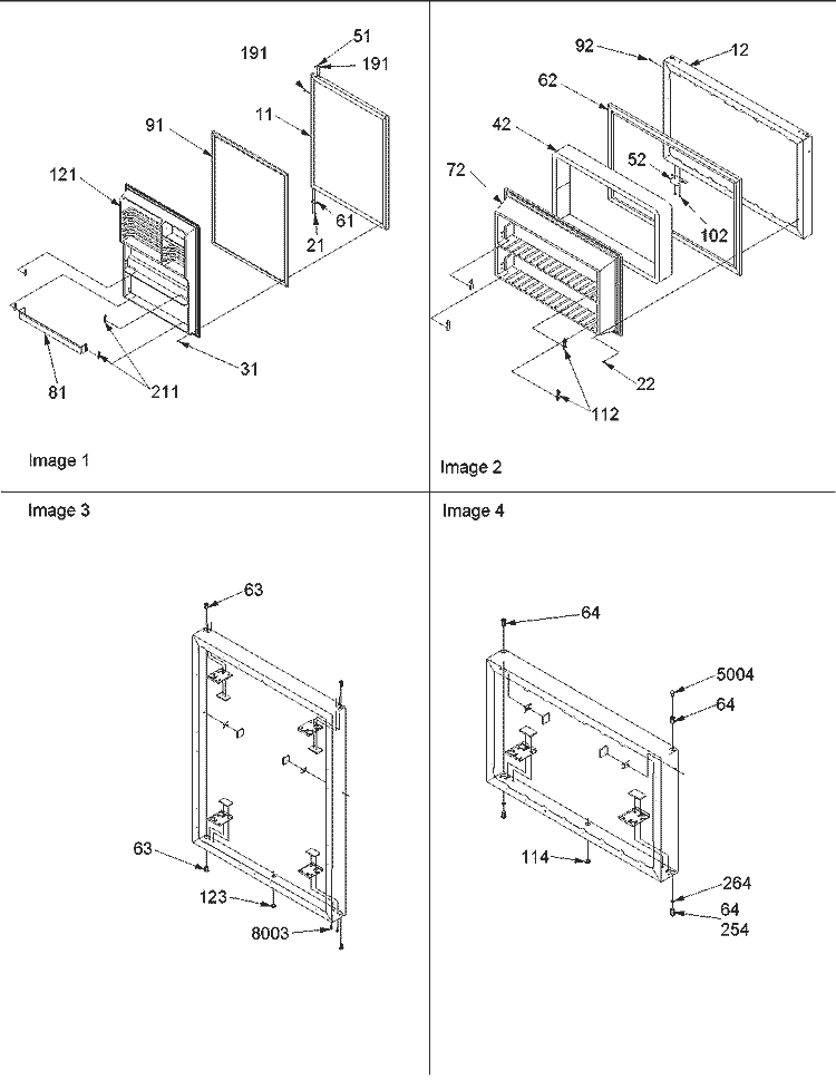 Door Assy Diagram and Parts List for TR18V2E P1315705W E Amana Refrigerator